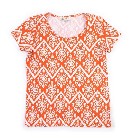 JONES NEW YORK sport Orange pattern top size L - Picture 1 of 6